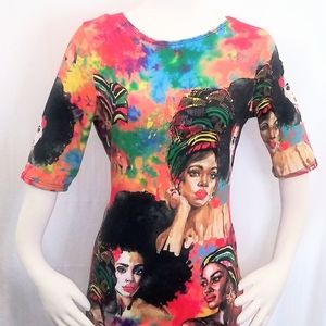 Multi Print Mini Dress